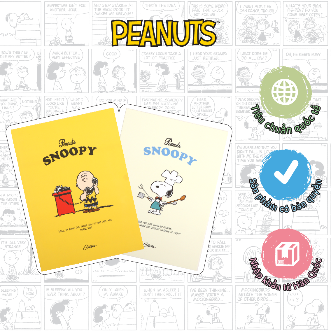 Peanuts Line Notebook 80 pages – Yellow